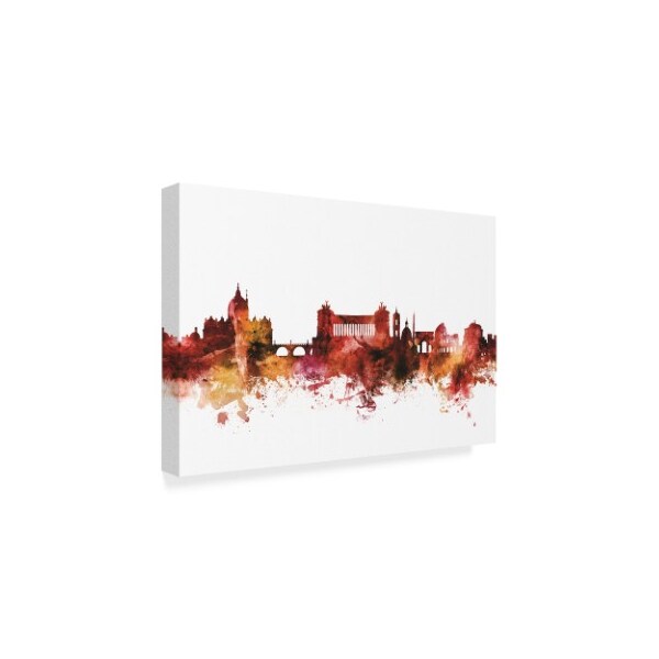 Michael Tompsett 'Rome Italy Skyline Red' Canvas Art,30x47